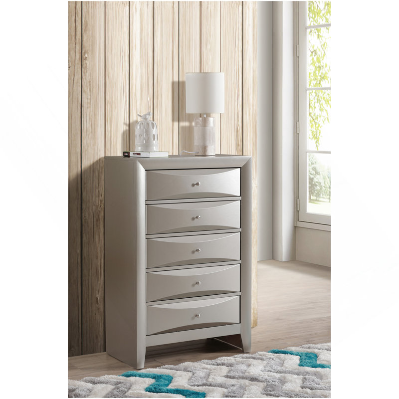Commode, champagne argenté