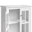  Buffet 31,5 "avec tablette intérieure et portes en verre Lavish Home (blanc)