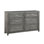 Garretson Farmhouse 61" Rustic Gray 6-Drawer Bedroom Dresser Chest of Drawers