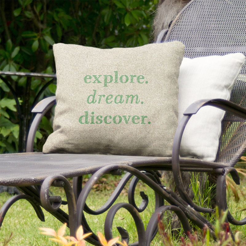 Coussin décoratif intérieur/extérieur discover rêves, 18 po x 18 po, Blanc / vert