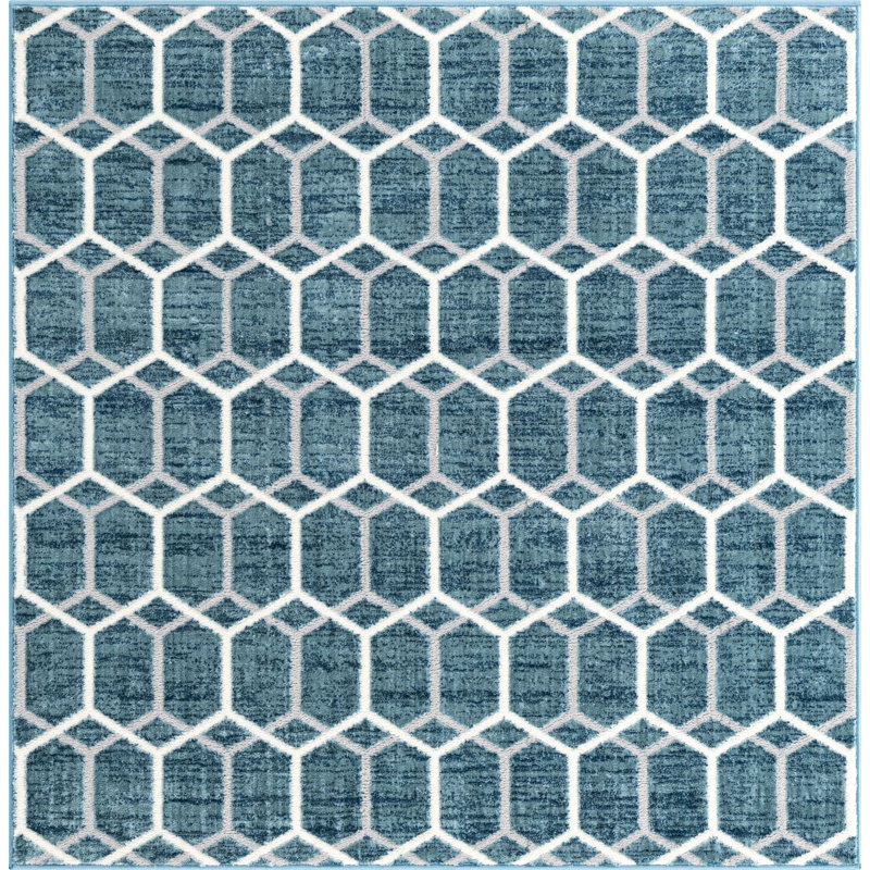 Eshin Geometric Indoor Rug, Square 7'