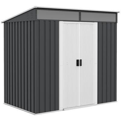 6 ft. 5 in. W x 4 ft. D Galvanized Steel Horizontal Storage Shed