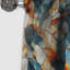 Rideau occultant en velours marbre bleu sarcelle et orange - 1 panneaux-107539277
