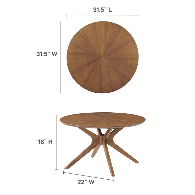 Modway Crossroads Coffee Table, Walnut