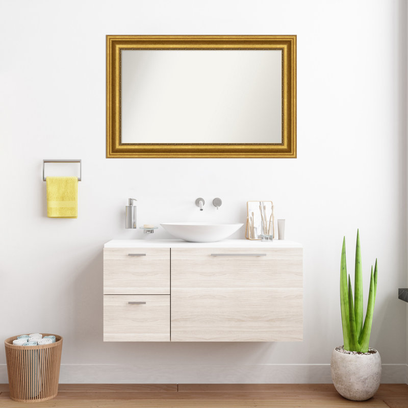 Miroir de salle de bain Jashawna, 25,75 po x 39,75 po, Doré