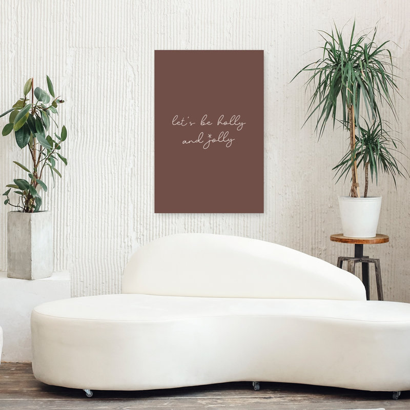«Let's Be Holly Jolly Elegant Minimalist Abstract Winter Landscape», reproduction d'art mural, H 36 po x l 24 po