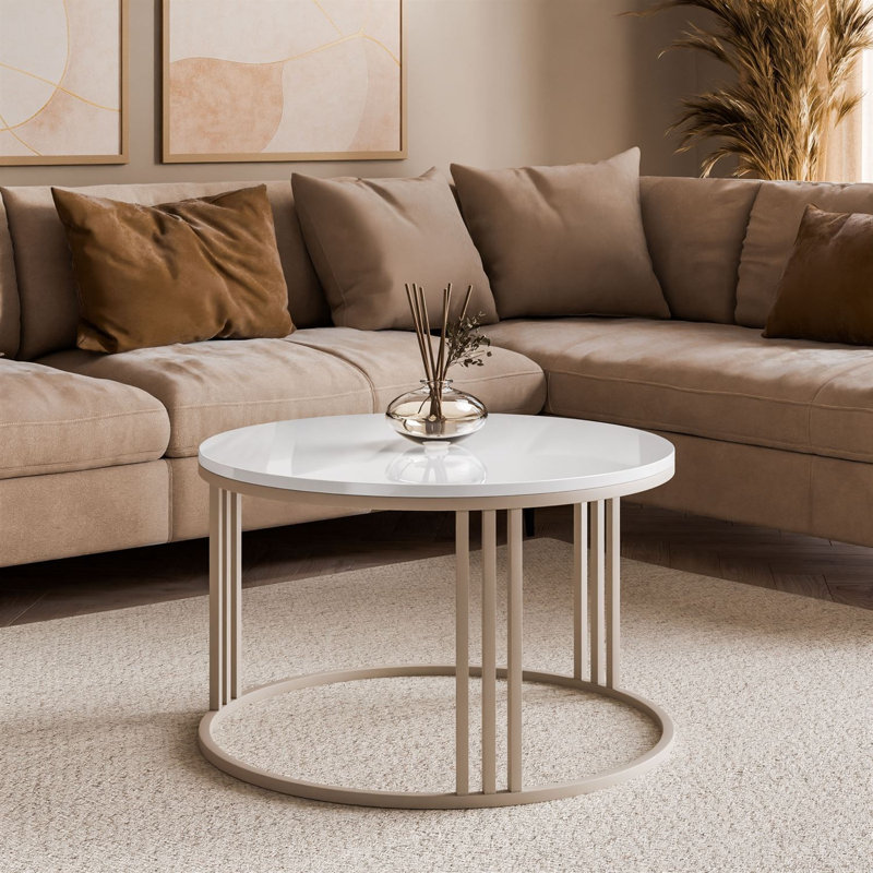 Frame Coffee Table, White Gloss, Wood