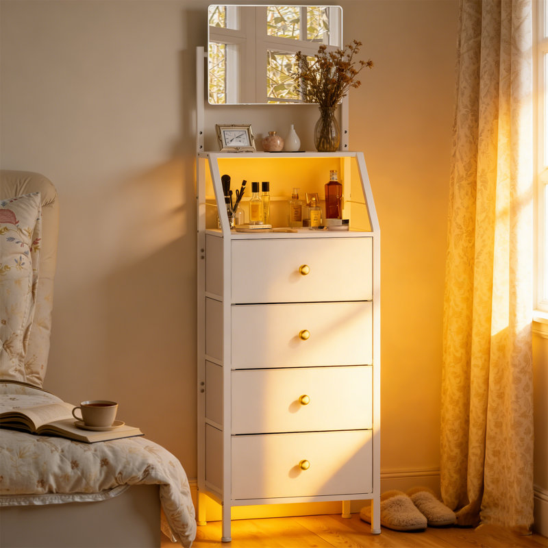 36cm W 4 - Drawer Chest of Drawers, White