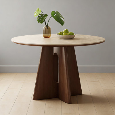 Mid-Century Round Dining Table with Sintered Stone