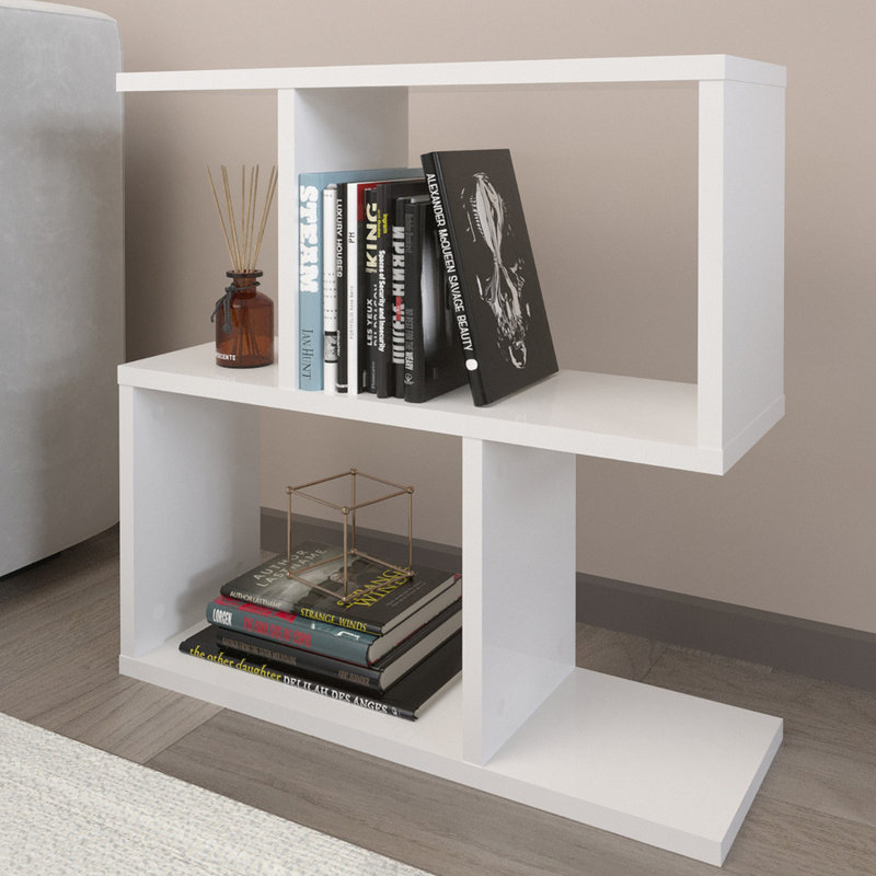 Raellen 59.4cm H x 60cm W Metal Bookcase, Whte