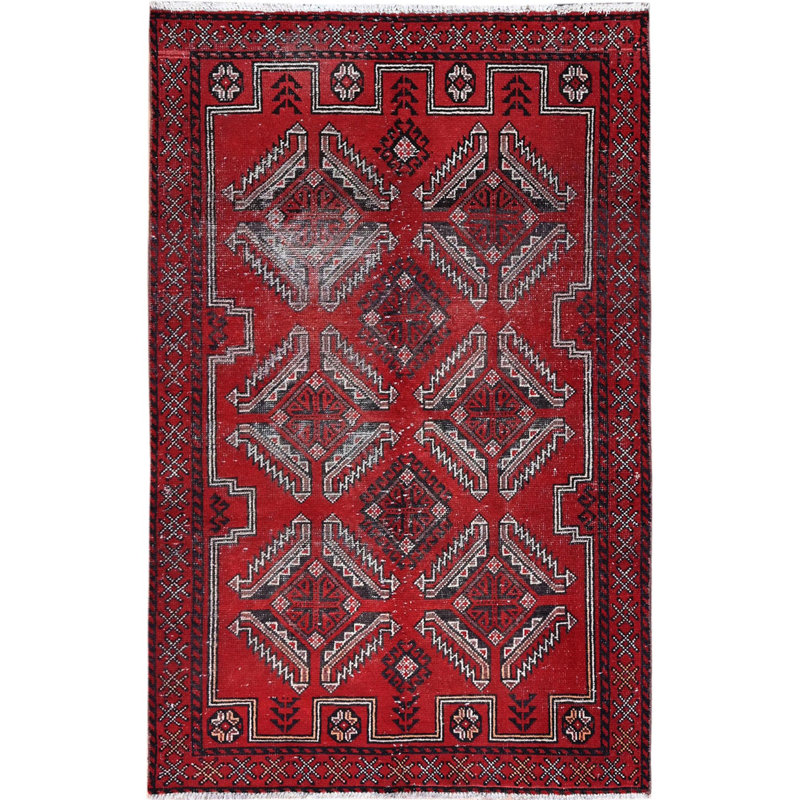 Tapis unique rouge 4 pi x 6 pi 5 po Wibbe