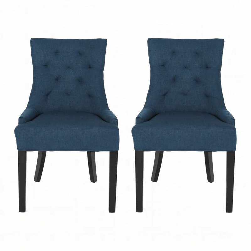 Wood Frame Dining Chairs, Blue