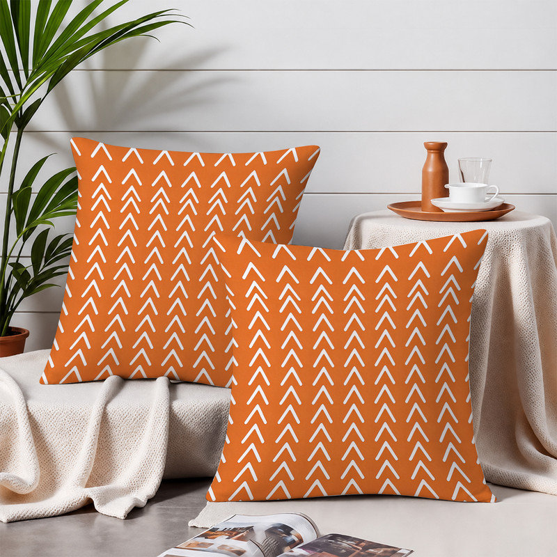 JYK Soft Microfiber Decorative Pillow Covers Double Sided Printed Hidden Zipper Cushion Cases for Home Decor & Gifts.18x18 inches,White chevron geometric pattern