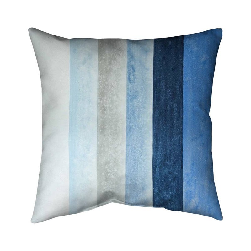 Blue stripes - 16"x16" Outdoors Throw pillow - Spun poly - Print on demand