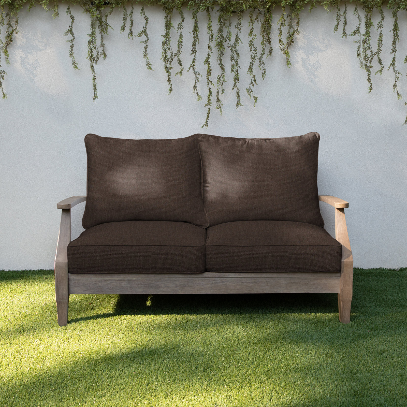 Davana Sunbrella Outdoor Loveseat, 25" W x 25" D, Canvas Java Sunbrella® Canvas