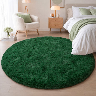 Solid Rug Soft Fluffy Green Indoor Area Rug for Living Room Bedroom Nursery Kids Room
