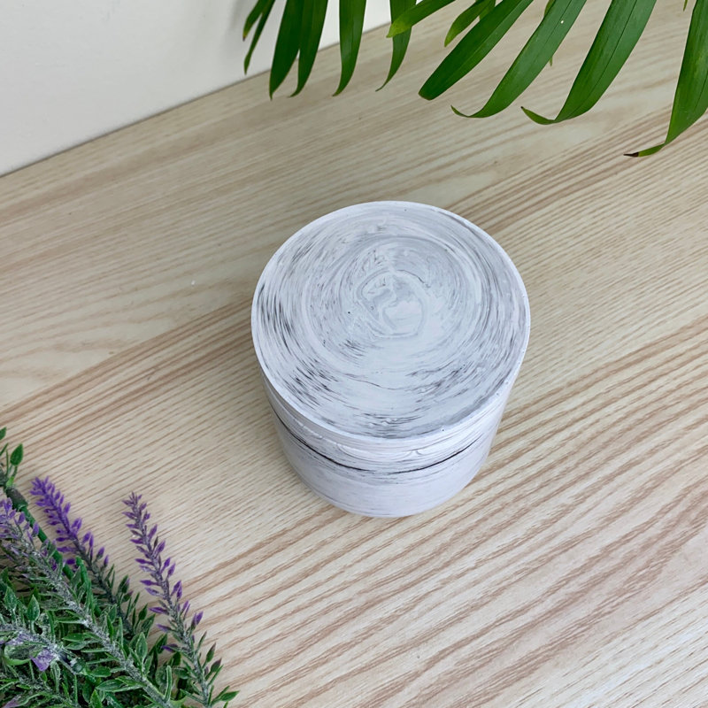Jesmonite Grey Smooth Storage Pot