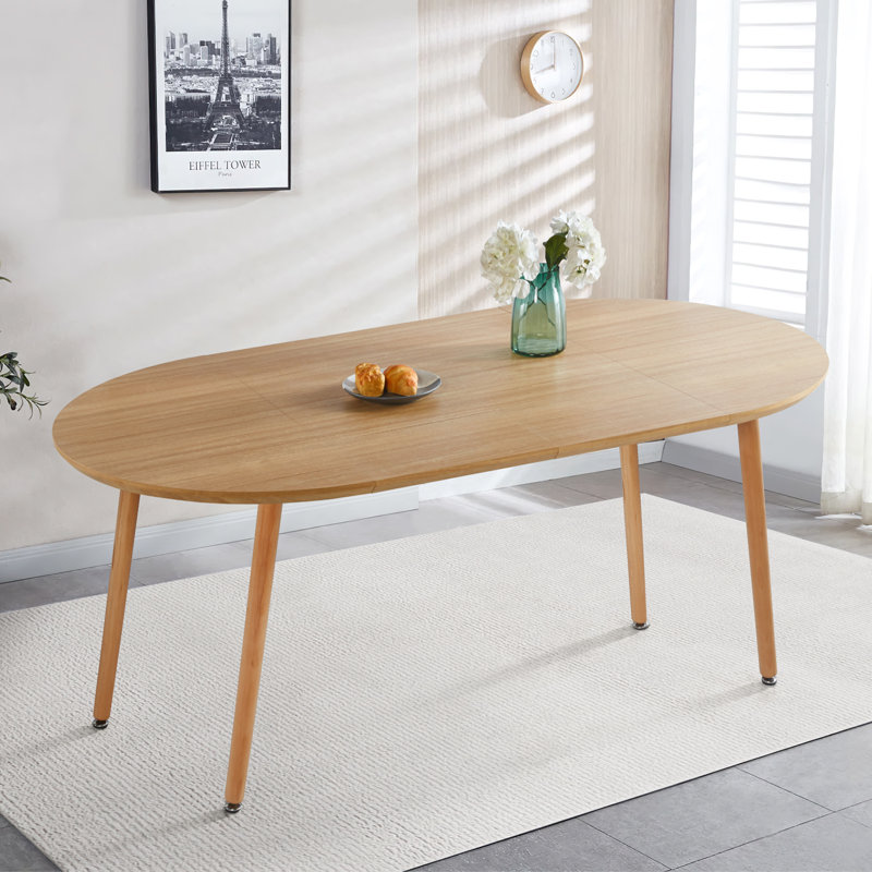 Table de salle à manger extensible 4-6 places, Bois naturel, Bois naturel, H 29,5 po x L 70,8 po x l 39,4 po