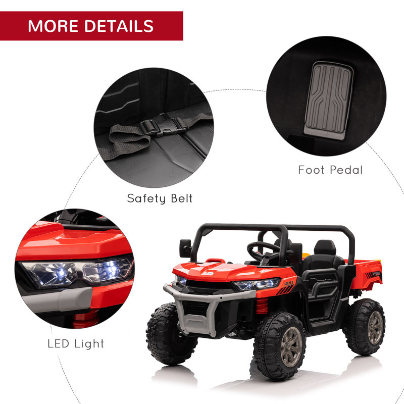 Aosom 12 Volt 2 Seater All-Terrain Vehicles Battery Powered Ride On with Remote Control