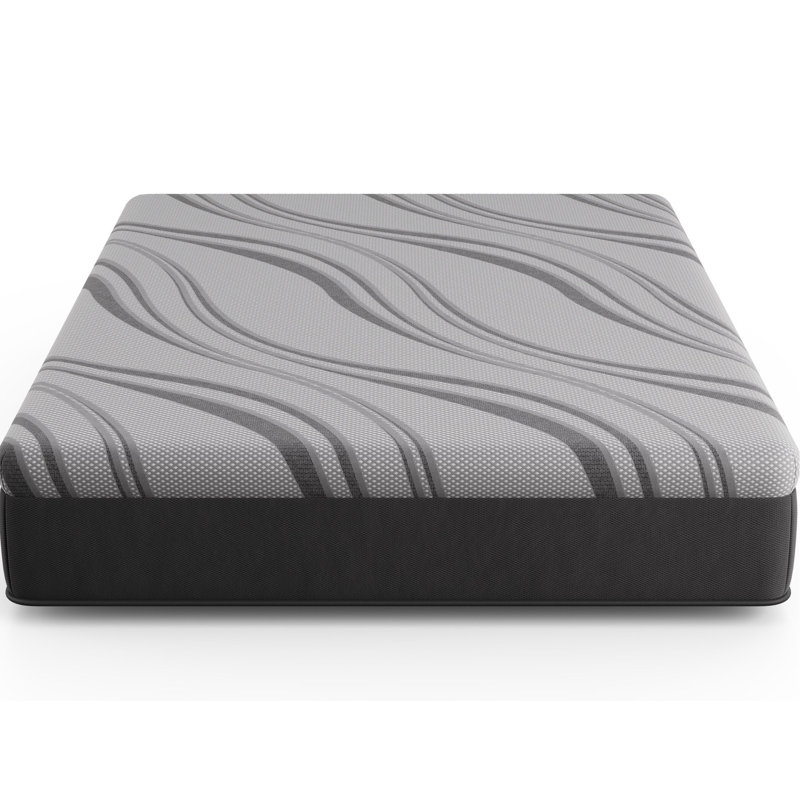 Très grand matelas avec fonction de sommeil rafraîchissant, mousse haute densité et tissu gris avec technologie avancée d'évacuation de la chaleur et de chaleur, ressorts à rebords dynamiques, confort