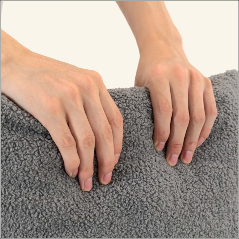 Canapé modulaire surdimensionné en tissu Teddy, Bleu gris
