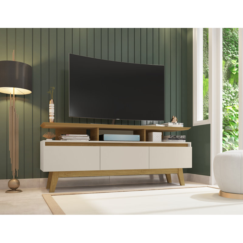 Mapleton TV Stand for TVs up to 70", Off White/Cinnamon