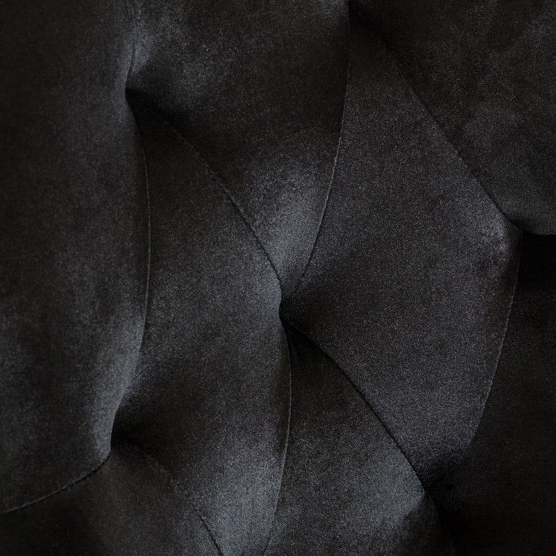 Chaise rembourrée Dhruv, Noir, noir, noir, noir