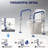 Foldable Toilet Safety Rails for Seniors,Adjustable Toilet Safety Frame & Toilet Handles,350lb Capacity(Blue)