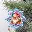 Smiling Santa Snowflake Wooden Ornaments By G. Debrekht