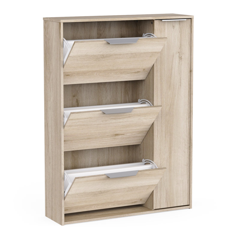 12 Pair Shoe Storage Cabinet, Kronberg Oak