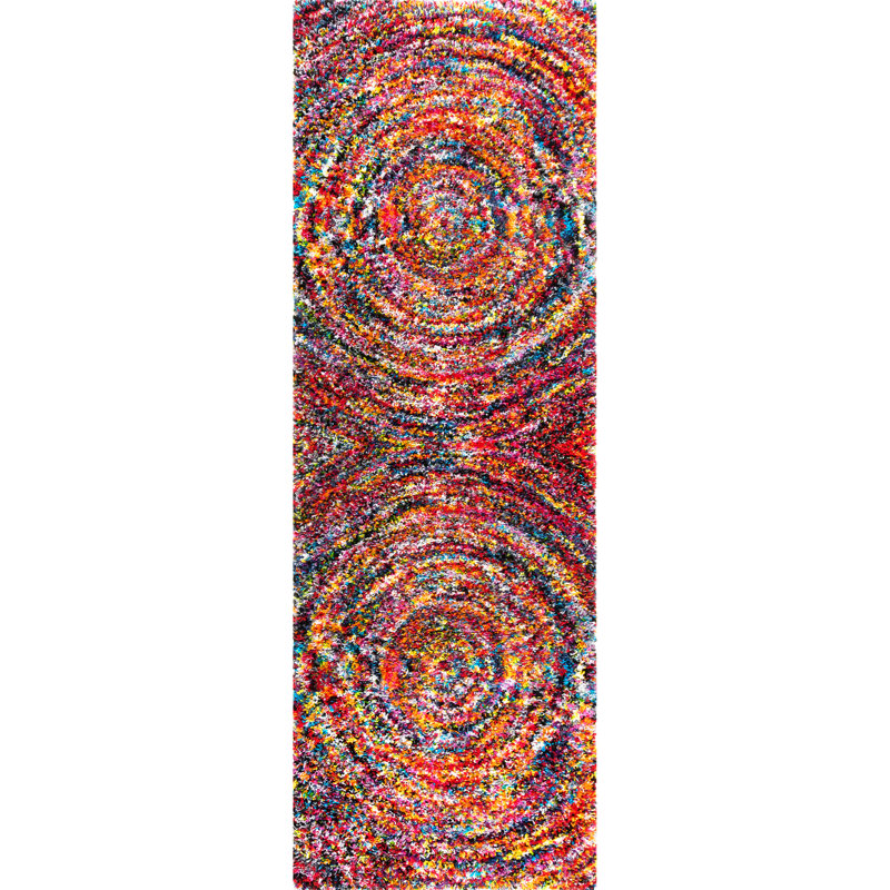 Tapis bleu / rose / jaune Padma, Tapis de couloir 2 pi 6 po x 6 pi