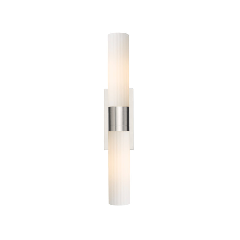 Mahlik 2 - Light Dimmable Vanity Light, White, Satin Nickel