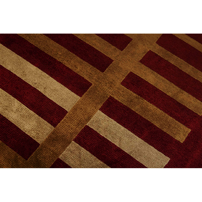 Hand-Knotted High-Quality Wine Area Rug