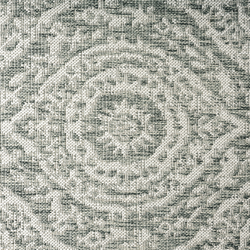 Tapis intérieur / extérieur gris / ivoire Nicole Miller, Rectangle 5 pi 2 po x 7 pi 2 po