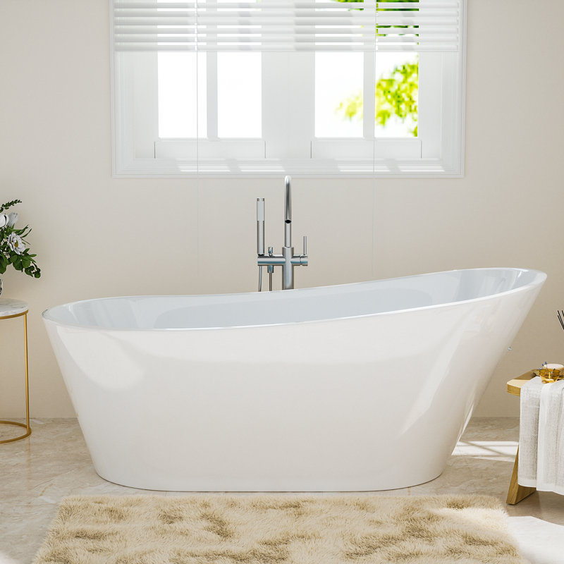 Baignoire de trempage autoportante en acrylique 67 po x 30 po
