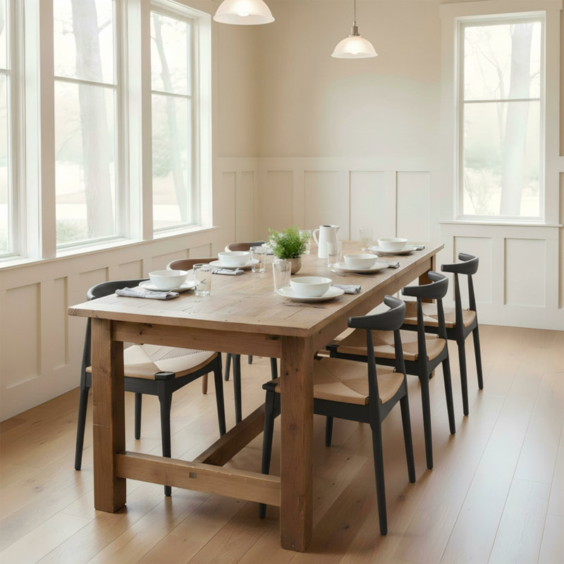 Solid Dining Chairs, Balck/Beige