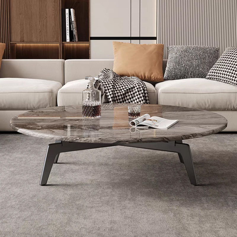 Table basse moderne simple et créative en marbre, H 16,53 po x l 35,43 po x P 35,43 po