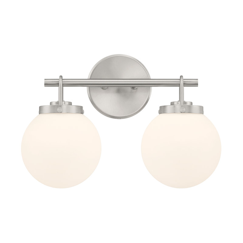 Meuble-lavabo 2 lumières 15 po Ortesa, H 10,5 po x l 15 po x P 6,5 po, Nickel, Deux lumières