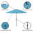 Arjay 8 Pc Patio Dining Set Wood One 63" Table Chairs With Cushions And 1 10-Foot Tilt Umbrella-90674585-122721498