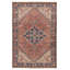 Tapis unique rectangulaire en laine 4 pi 7 po x 6 pi 11 po années 1990 Alimatou