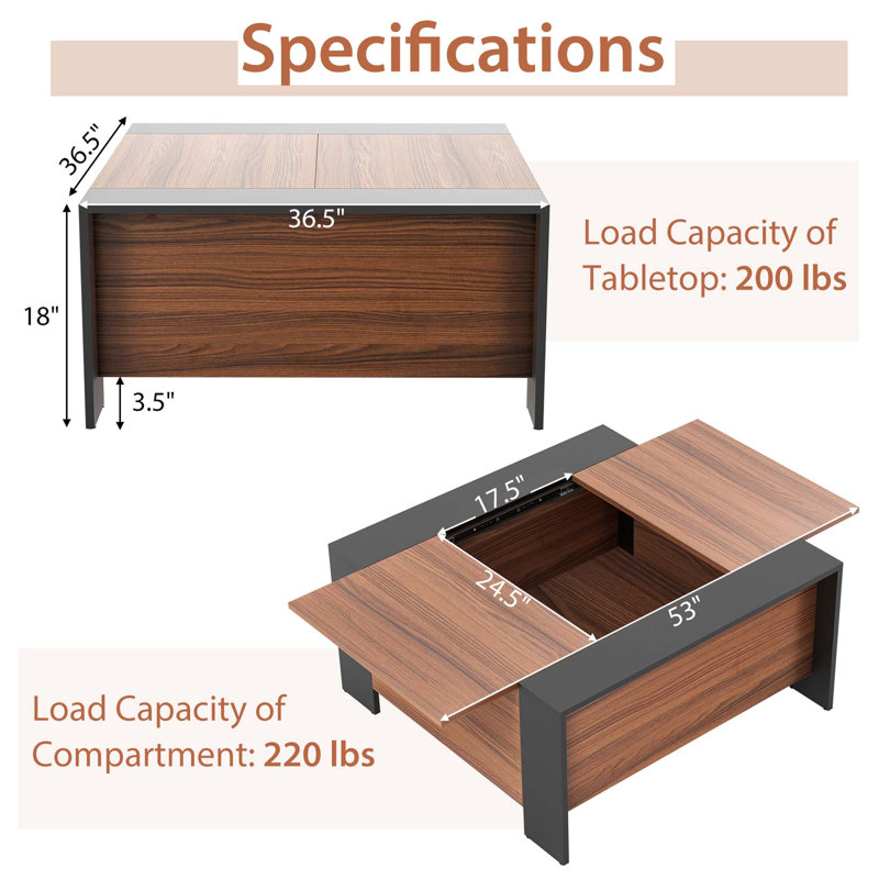 Table basse Bhoomika, Brun rustique