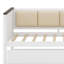 Lit de jour en bois peu encombrant avec tablettes de rangement, dossier rembourré confortable, port USB et lit gigogne escamotable-1325859863