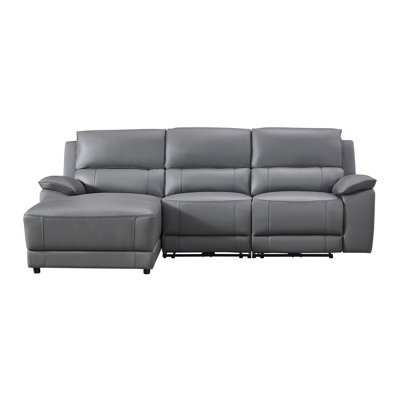 Carrabelle Leather Power Recliner Sectional