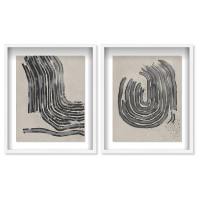 Two Spaces Set Framed Graphic Art