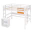 Structure de lit mezzanine en bois avec bureau et tableau d'écriture, lit mezzanine avec rangement-346272790-346272791