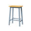 Structure de 2 chaises d'îlot de cuisine en bois massif de 25,6 po de hauteur bleu gris avec repose-pieds et tabourets de soutien stable-1464291729