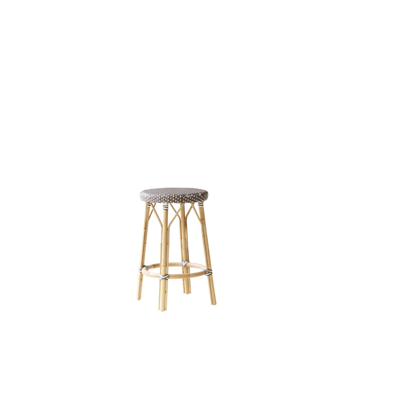 Tabouret Simone, Cappuccino / Pois blancs, Tabouret de comptoir (siège d'une hauteur de 27 p