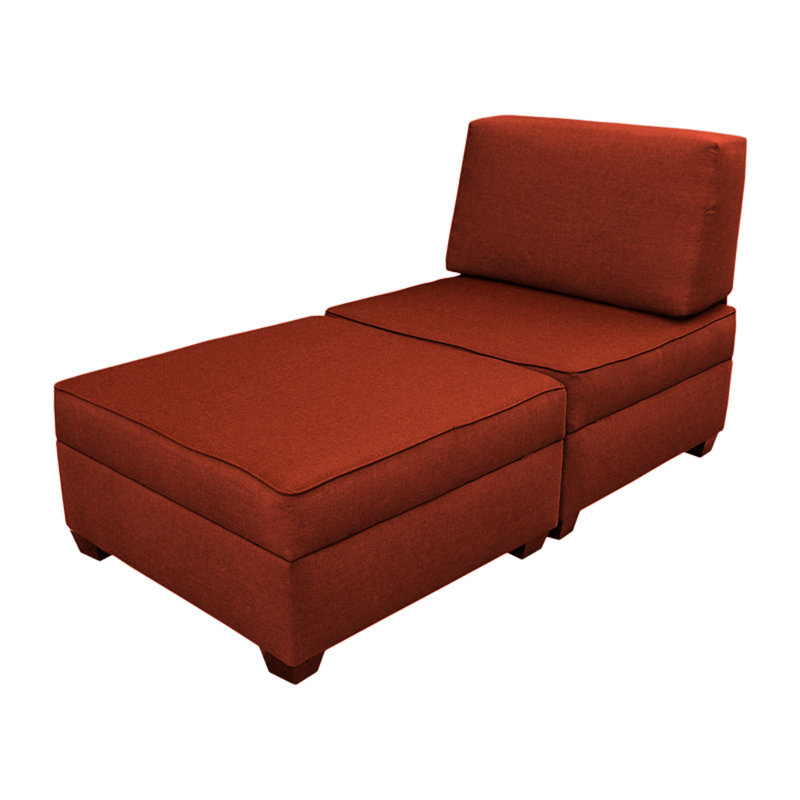 Anke Upholstered Chaise Lounge, Brick Polyester