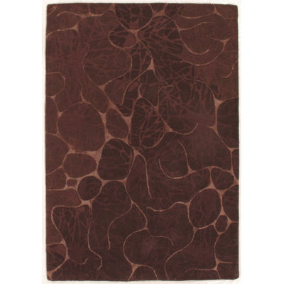 Tapis moderne et contemporain en laine touffeté à la main brun