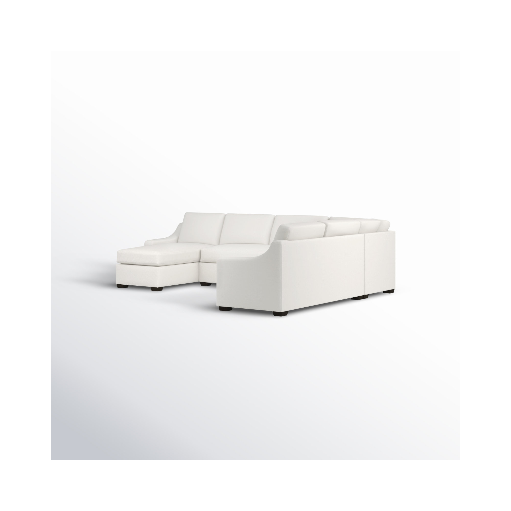 Cranbrook Upholstered U-Sectional, Nomad Snow Crypton® Chenille, Right Hand Facing